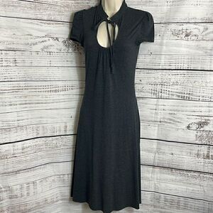 L’ Agence Dress womens size small Neck‎ tie cut out Midi Dark gray made in USA